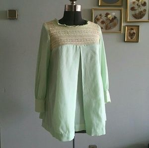 Vintage mint green 60s babydoll dress